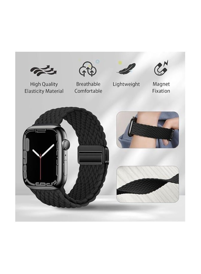 سوار رياضي منفرد لساعة أبل ألترا 49 مم 46 مم 45 مم 44 مم 42 مم للنساء والرجال، سوار معصم قابل للتعديل من النايلون المرن المغناطيسي لساعة آي ووتش ألترا 2 SE Series 10 9 8 7 6 5 4 3 2 1 - Image 4