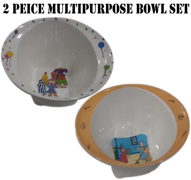 ZIDO (Pack of 2 Multi-Purpose Oval Shape Cartoon Character Bowls for Serving All Type of Snacks Items (Smile Jokers and Rabbit Families). - Image 2