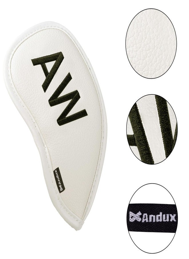 Andux 5Pack PU Golf Wedge Irons Club Head Covers NO. on Both Sides with Hook & Loop Closure MT/S20 White - Image 5