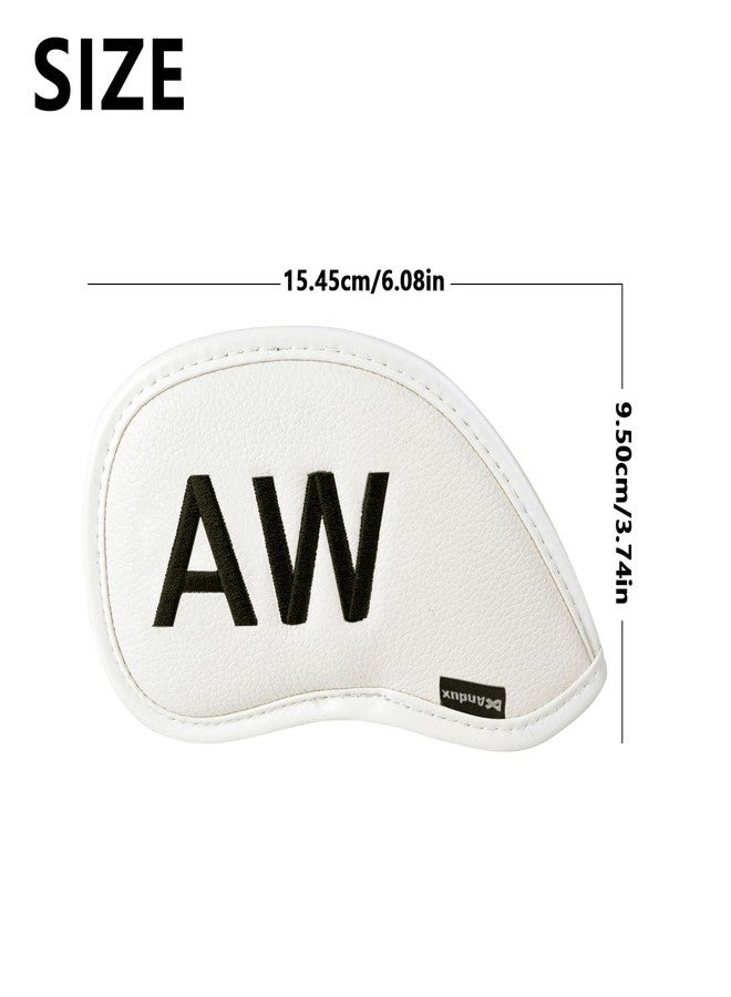 Andux 5Pack PU Golf Wedge Irons Club Head Covers NO. on Both Sides with Hook & Loop Closure MT/S20 White - Image 2