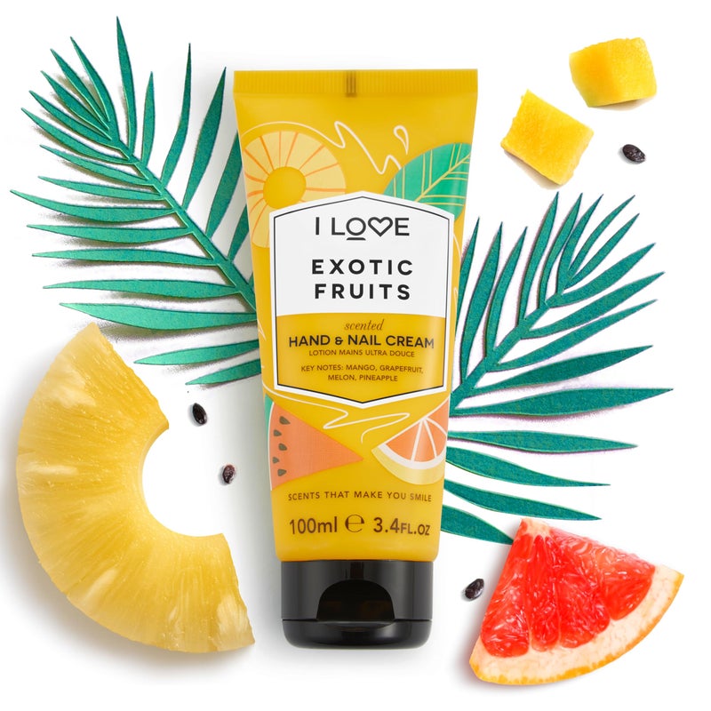 I LOVE Exotic Fruit Scented Hand and Nail Cream - Hand Cream for Dry Hands - Vitamin E, Coconut Oil, and Shea Butter - Silicone Free - 3.4 oz - Image 2
