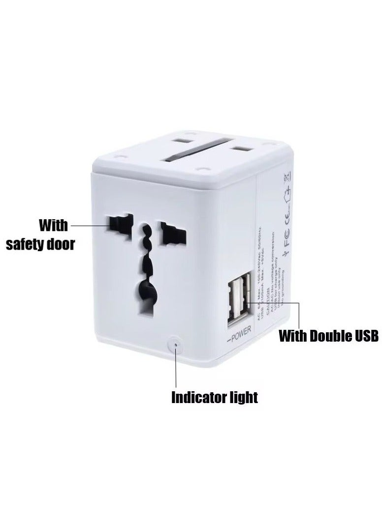 Portable Universal Multi Conversion Socket Plug Travel Adapter With Double Usb 6A Multifunction All Around The World Plug  - Image 1