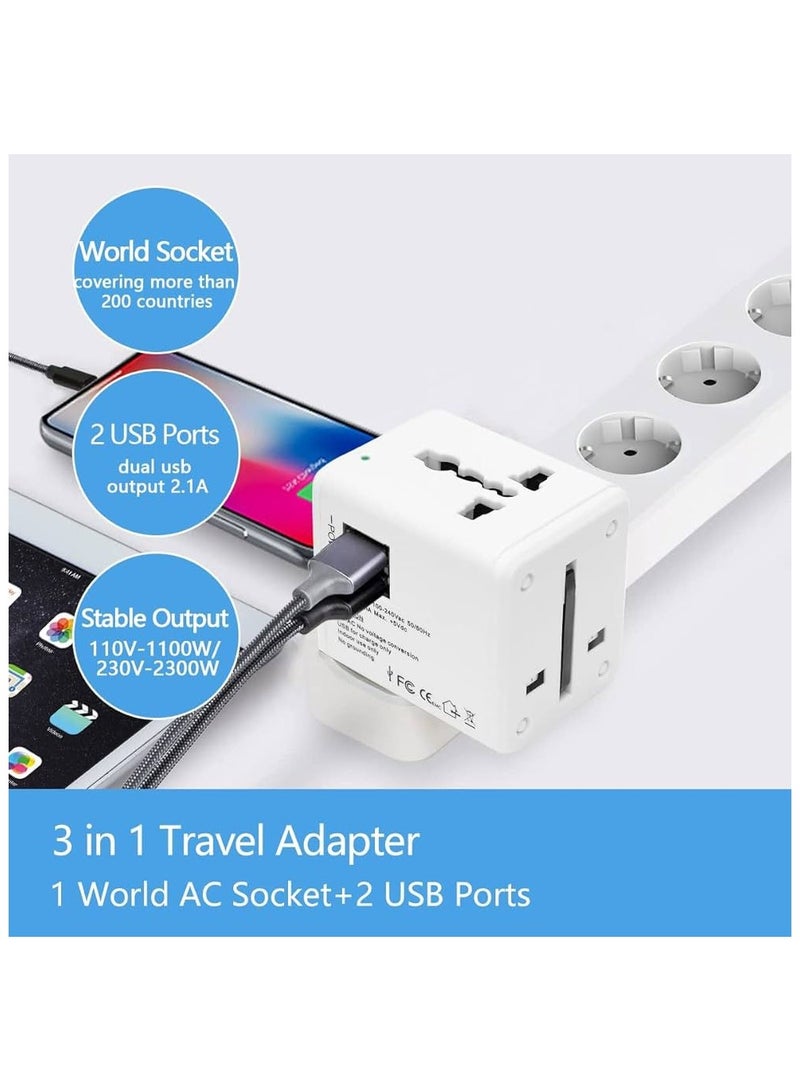 Portable Universal Multi Conversion Socket Plug Travel Adapter With Double Usb 6A Multifunction All Around The World Plug  - Image 3