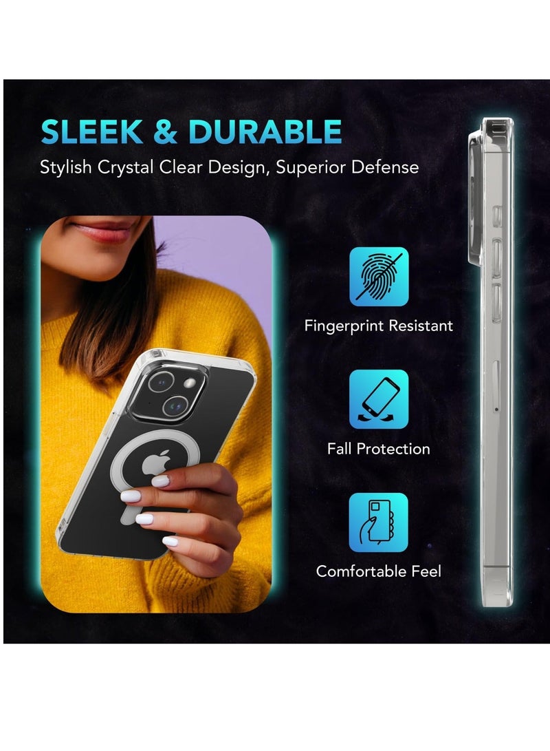 MUNTAQI --5 in 1 MagSafe compatible iPhone 14 Case, Clear Case [Military Grade Protection] with 2X Tempered Glass Screen and 2X Camera Lens Protectors, Shockproof and Air-guard Corners - Image 3