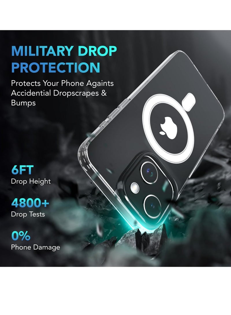 MUNTAQI --5 in 1 MagSafe compatible iPhone 14 Case, Clear Case [Military Grade Protection] with 2X Tempered Glass Screen and 2X Camera Lens Protectors, Shockproof and Air-guard Corners - Image 4