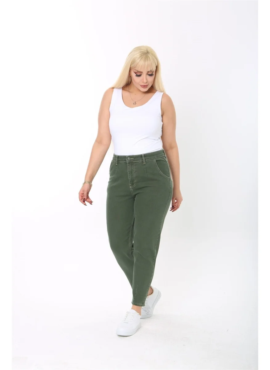 Cedy Denim Women's Plus Size Pleated Mom Jeans C600