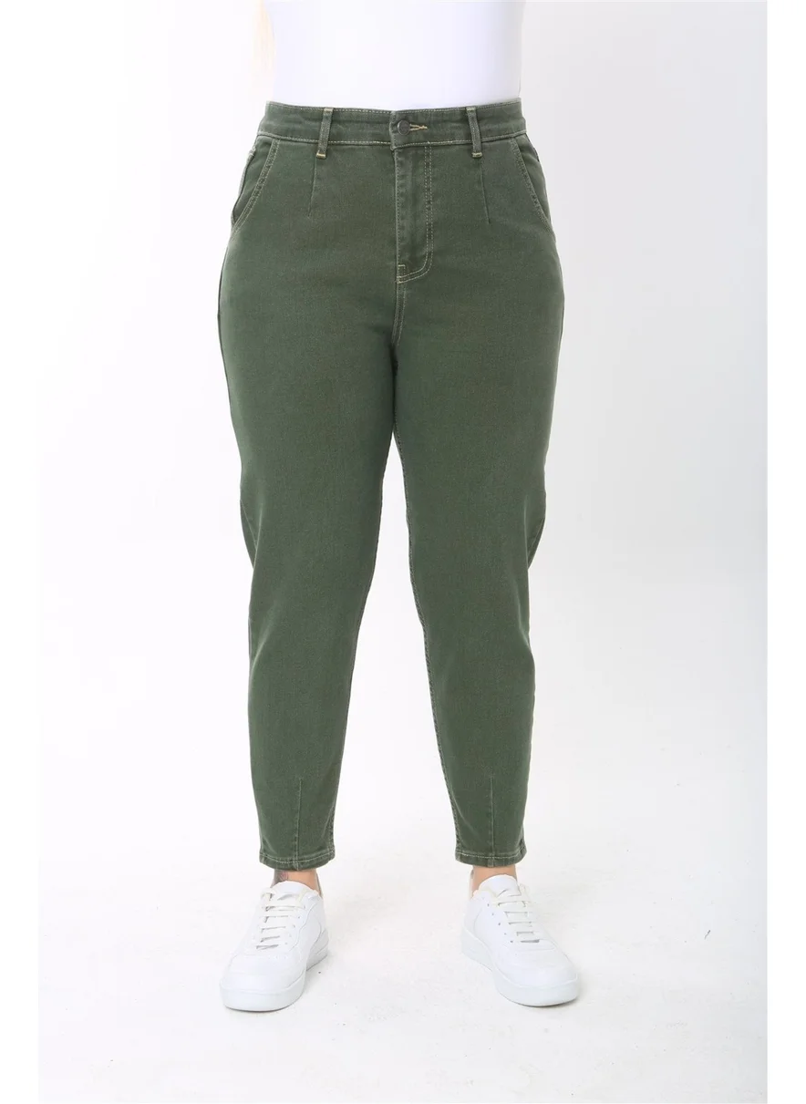 Cedy Denim Women's Plus Size Pleated Mom Jeans C600
