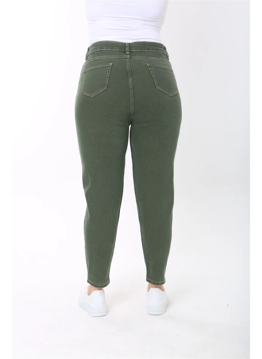 Cedy Denim Women's Plus Size Pleated Mom Jeans C600