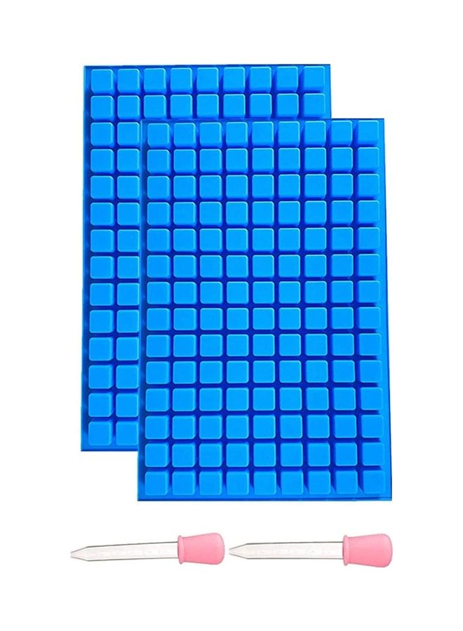 NIBEMINENT 2-Piece Cavity Ice Cube Tray Moulds Blue One Size - Image 1