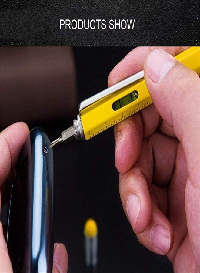 AIYIBEN Multifunction Tool Pen, 6 in 1 Tool with Ballpoint Pen, Touch Screen Stylus, Ruler, Spirit Level, Flat-head and Phillips Screwdriver, All-in-One Tech-Tool Pen with Ink Refills (2×Black + 5×Refills) - Image 5