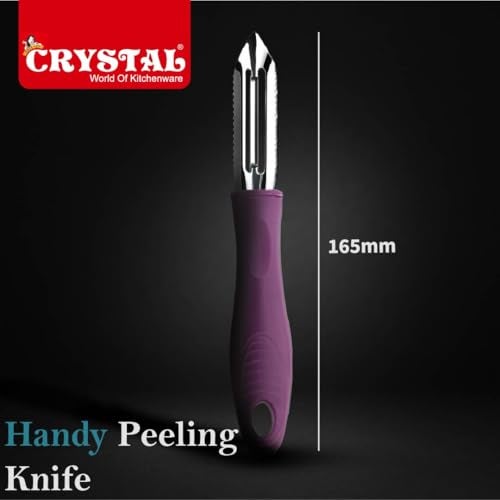 Crystal MKA-009 Sleek Peeler and Scraper | Surgical Steel Blade | Ideal for Fruits & Vegetables | Multicolour - Image 5