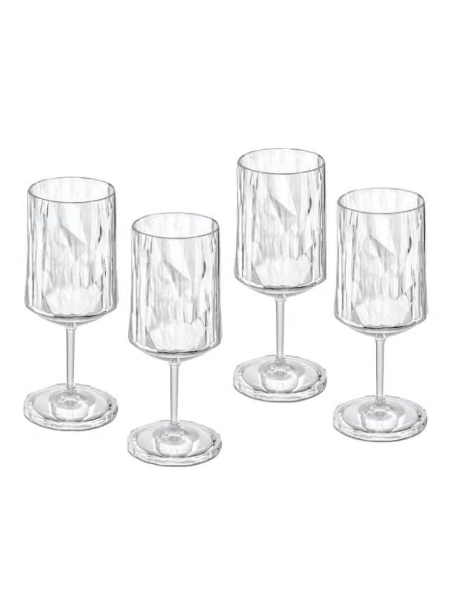 Koziol Classic Wine / Cocktails Glass Transparent Club No 4 410ml, Polycarbonate (Pack of 4) - Image 1
