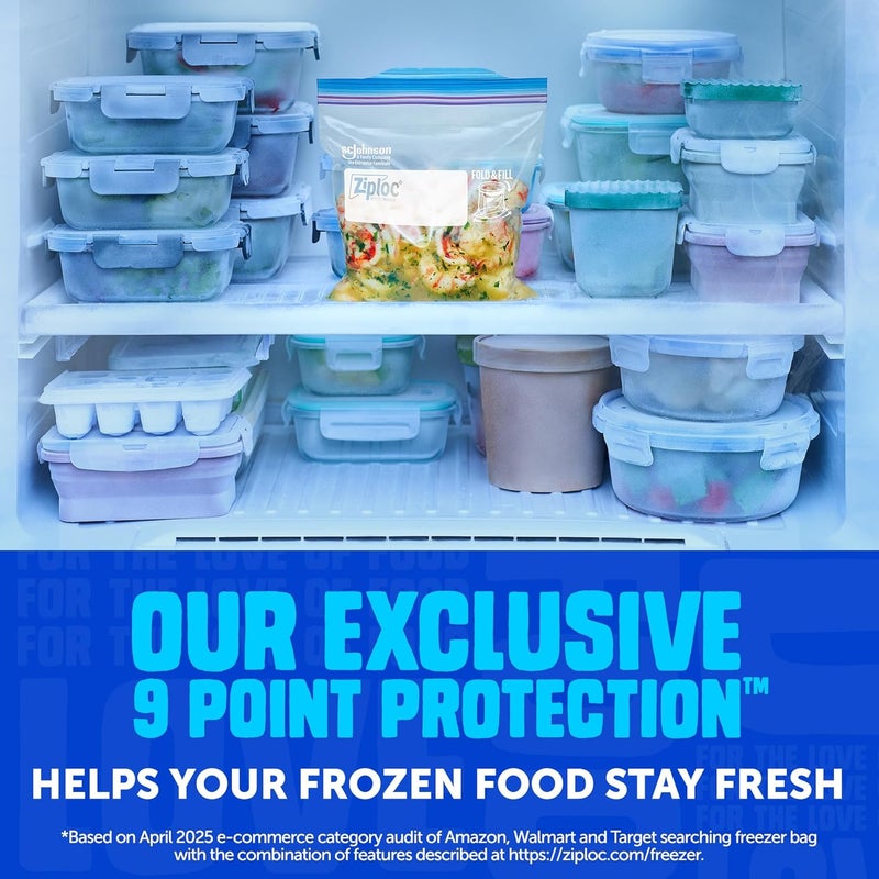 Ziploc Gallon Food Storage Freezer Bags - 28 Count with Stay Open Design and Stand-Up Bottom - Image 4