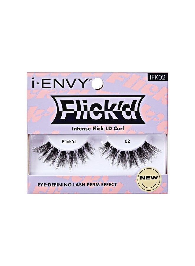 Ienvy False Lashes Flick'D Dcurl Strip Lashes Volume Bouncy Natural Clear Band Cat Eye Dramatic Trendy Extensions Reusable Eye Lashes (02) - Image 1