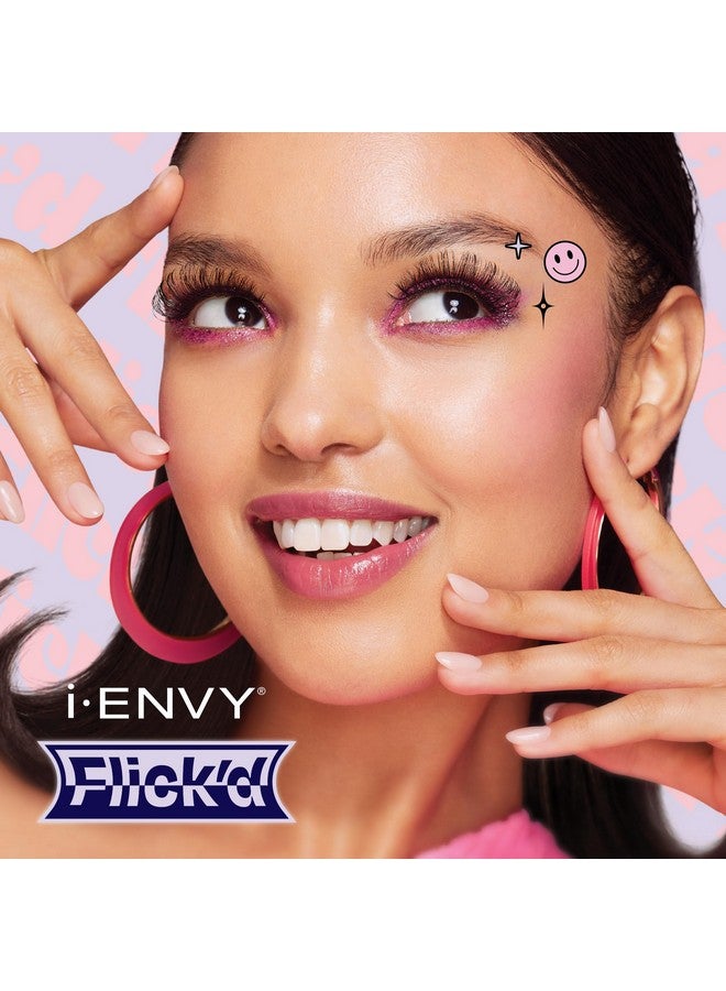 Ienvy False Lashes Flick'D Dcurl Strip Lashes Volume Bouncy Natural Clear Band Cat Eye Dramatic Trendy Extensions Reusable Eye Lashes (02) - Image 3