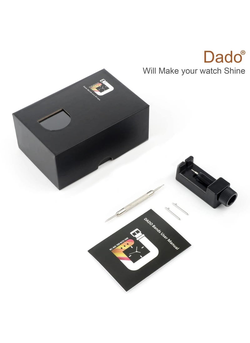 Dado - Dado Titanium Metal Watch Band Compatible with Apple Watch Series Ultra 2   9   8 Ultra   8   7   6   5 49 45 44 42 mm  Light Wieght with Double Button Clasp Strap  Titanuim Grey - Image 1