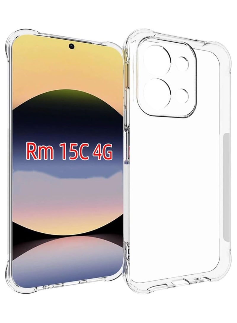 Case for Redmi 15C 4G Clear TPU Four Corners Grade Protection Cover Transparent Soft Silicone - Image 1