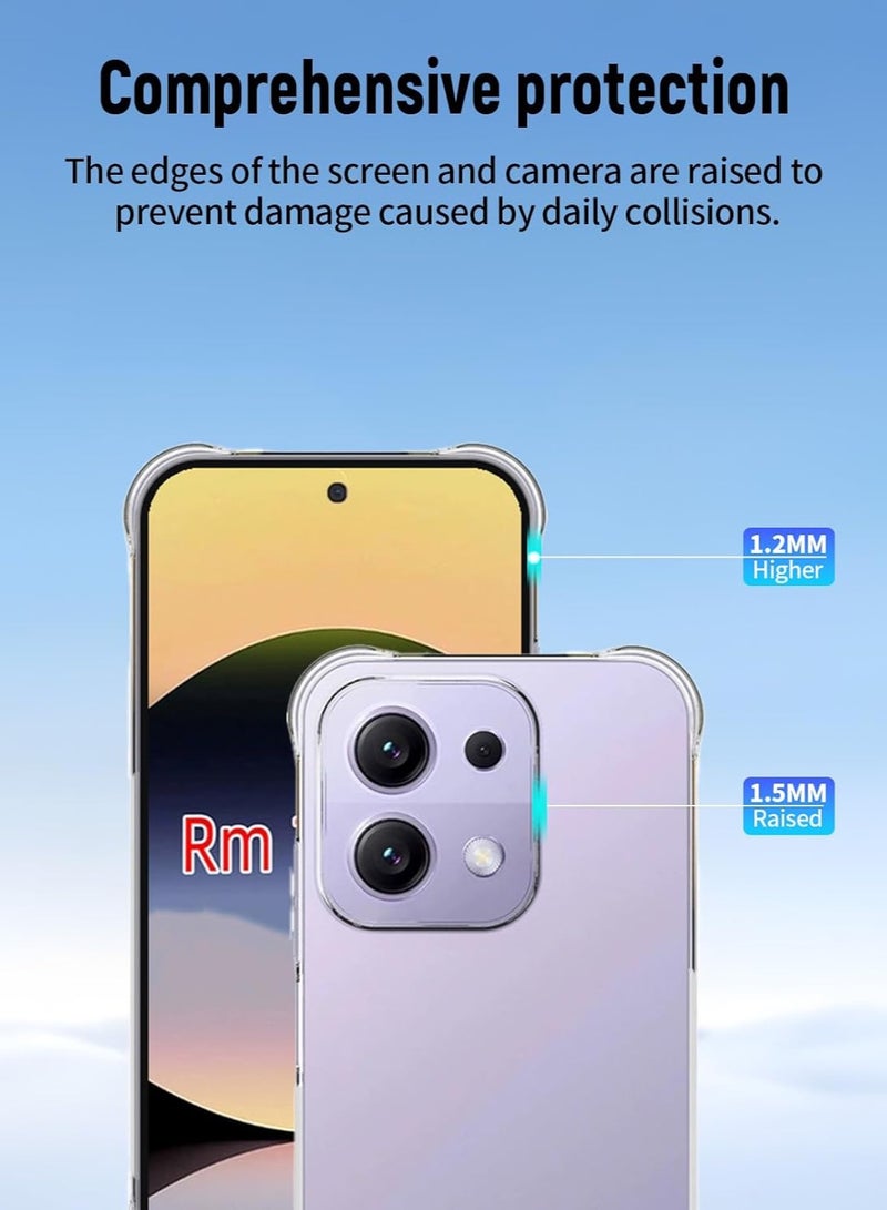 Case for Redmi 15C 4G Clear TPU Four Corners Grade Protection Cover Transparent Soft Silicone - Image 3