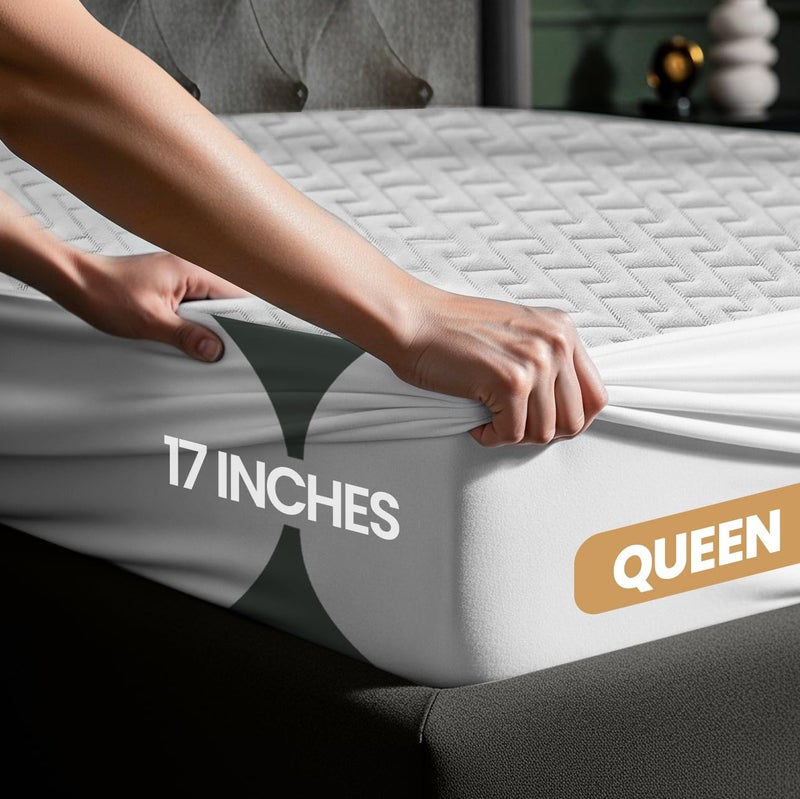 Utopia Bedding Waterproof Mattress Protector Queen Size, Premium 3D Air Soft Fabric Mattress Cover, Fits 17 Inches Deep, Breathable, Fitted Style with Stretchable Pockets - Image 3