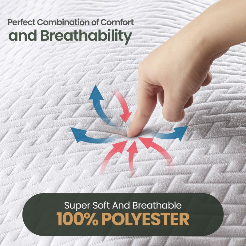 Utopia Bedding Waterproof Mattress Protector Queen Size, Premium 3D Air Soft Fabric Mattress Cover, Fits 17 Inches Deep, Breathable, Fitted Style with Stretchable Pockets - Image 4