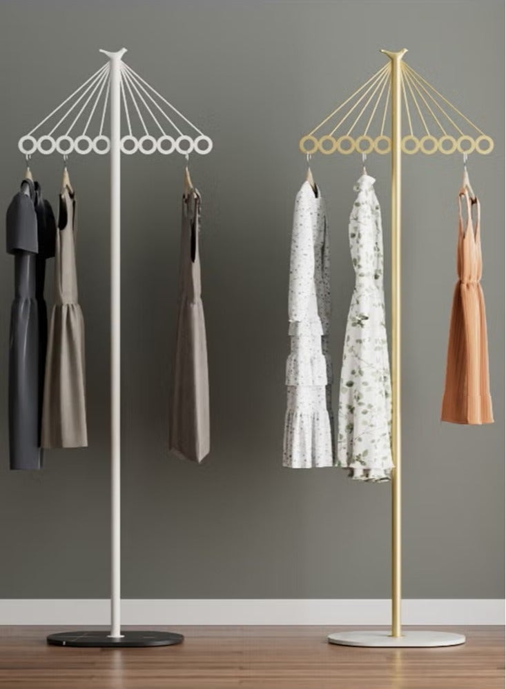 XiuWoo Gold Coat Racks, Metal Coat Racks Freestanding with 10 Rings, Modern Coat Hanger with Marble Style Base, Coat Stand for Entryway, Bedroom, Living Room, Office - Image 4