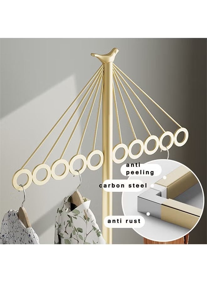 XiuWoo Gold Coat Racks, Metal Coat Racks Freestanding with 10 Rings, Modern Coat Hanger with Marble Style Base, Coat Stand for Entryway, Bedroom, Living Room, Office - Image 3