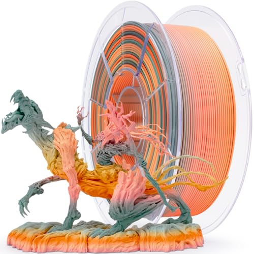 ZIRO PLA Filament 1.75mm, Matte Rainbow 3D Printer Filament, Fast Color Gradient Change PLA, Color Change by Length, Fit Most FDM Printers, Dimensional Accuracy +/-0.03mm, 1KG Spool, Harvest Bliss - Image 1