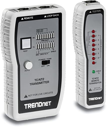 TRENDnet Network Cable Tester, Tests Ethernet, USB and BNC Cables, Accurately Test Pin Configurations up to 300m (984 ft), Local and Remote Testing, Includes BNC to Ethernet Converters, White, TC-NT2 - Image 4