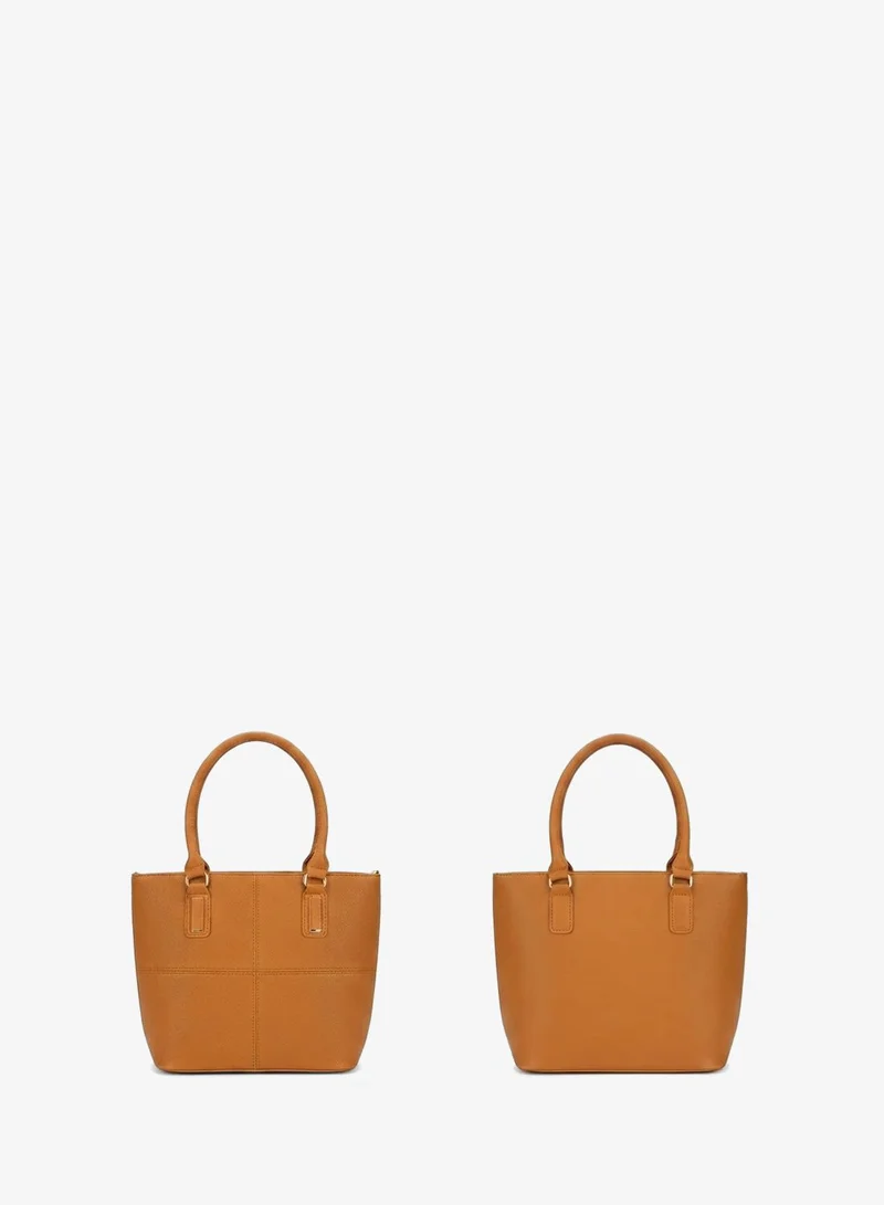 Viny Tan Viny Women's 3-Piece Tote Bag Set – Faux Leather Handbag with Detachable Crossbody Strap – Work, Travel & Everyday Use – Navy Blue, Tan, Black, Grey, Apricot for Women | Best Price UAE