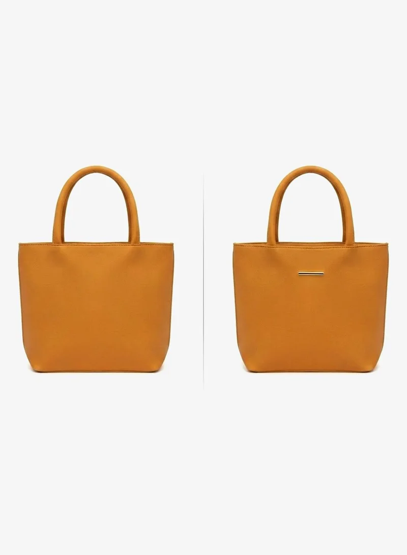 Viny Tan Viny Women's 3-Piece Tote Bag Set – Faux Leather Handbag with Detachable Crossbody Strap – Work, Travel & Everyday Use – Navy Blue, Tan, Black, Grey, Apricot for Women | Best Price UAE
