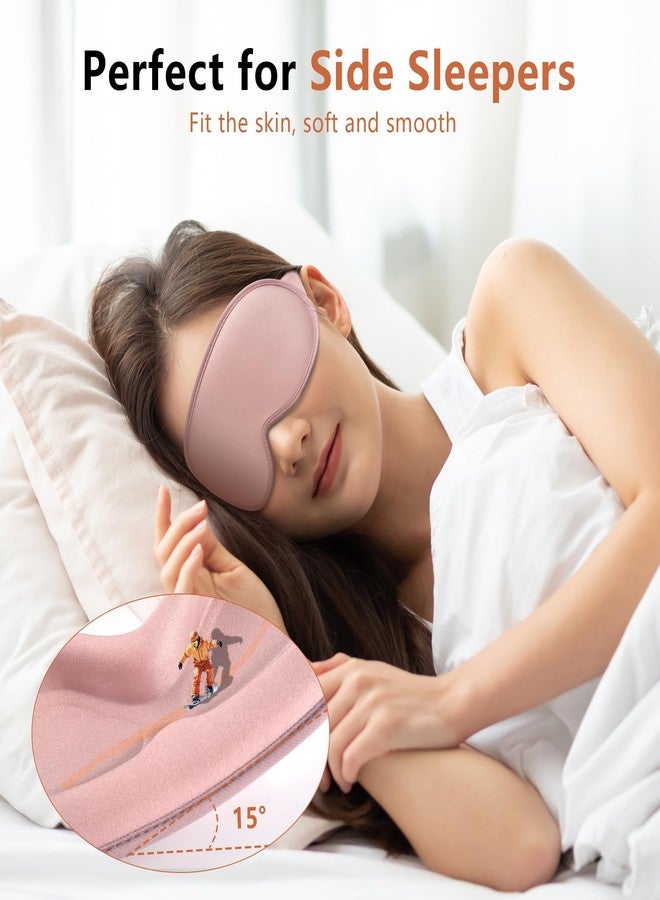 VENMATE Sleep Mask for Side Sleeper Women Men, Eye Mask for Sleeping Light Blocking, 3D Contoured Cup Sleeping Mask, Soft Breathable Sleep Eye Mask with Adjustable Elastic Strap for Travel Pink - Image 2
