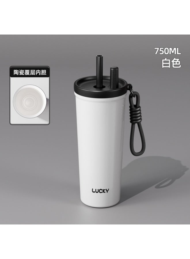 Haodi 316 Stainless Steel Insulated Cup High Appearance Large Capacity Coffee Cup Portable Car Covered Ceramic Straw Ice Dominator Cup