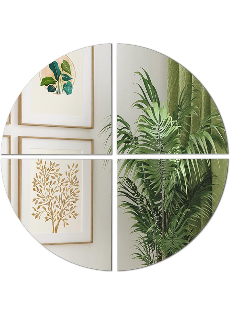 Americanflat Americanflat Adhesive Mirror Tiles  Set of 4 Quarters Circle Mirrors for Wall and Home Decor  Peel and Stick Mirrors  Modern Glass Mirror for Bathroom Bedroom Living Room  - Image 1
