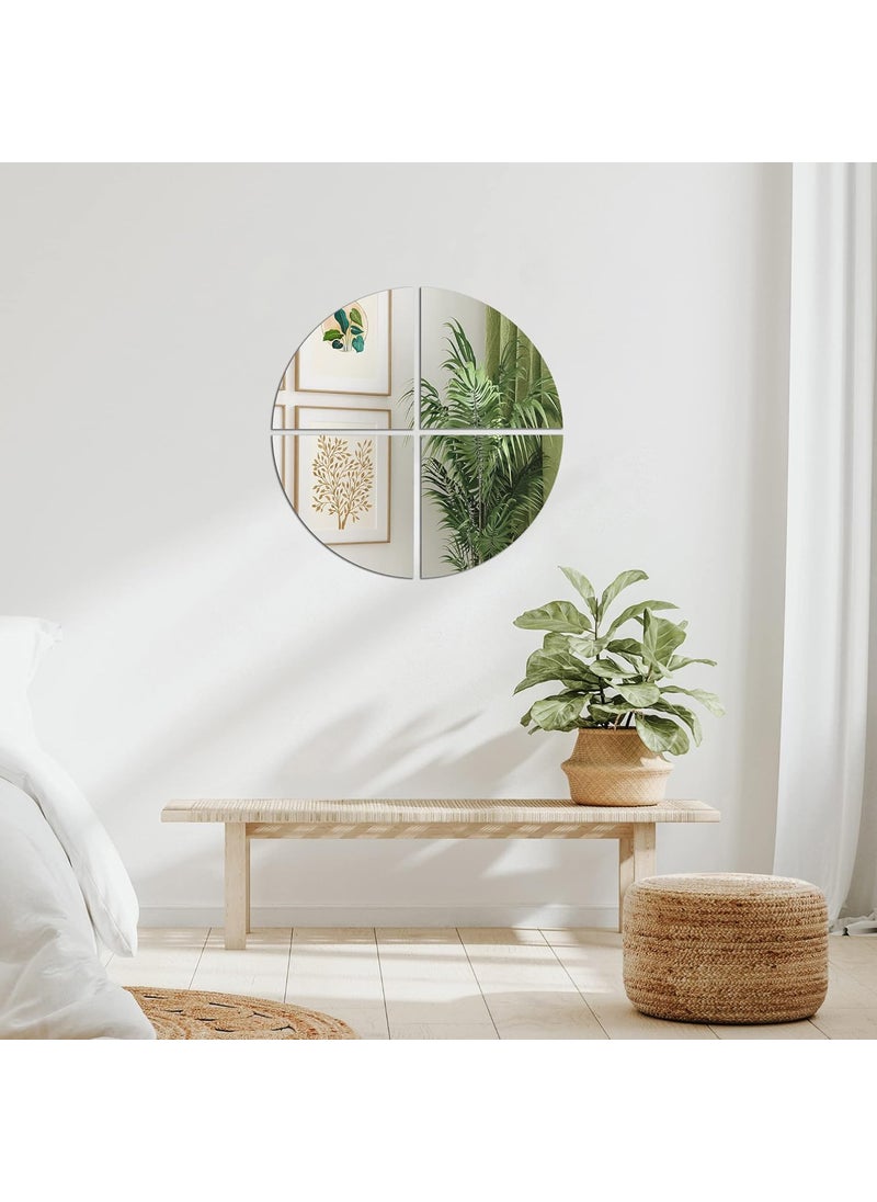 Americanflat Americanflat Adhesive Mirror Tiles  Set of 4 Quarters Circle Mirrors for Wall and Home Decor  Peel and Stick Mirrors  Modern Glass Mirror for Bathroom Bedroom Living Room  - Image 4