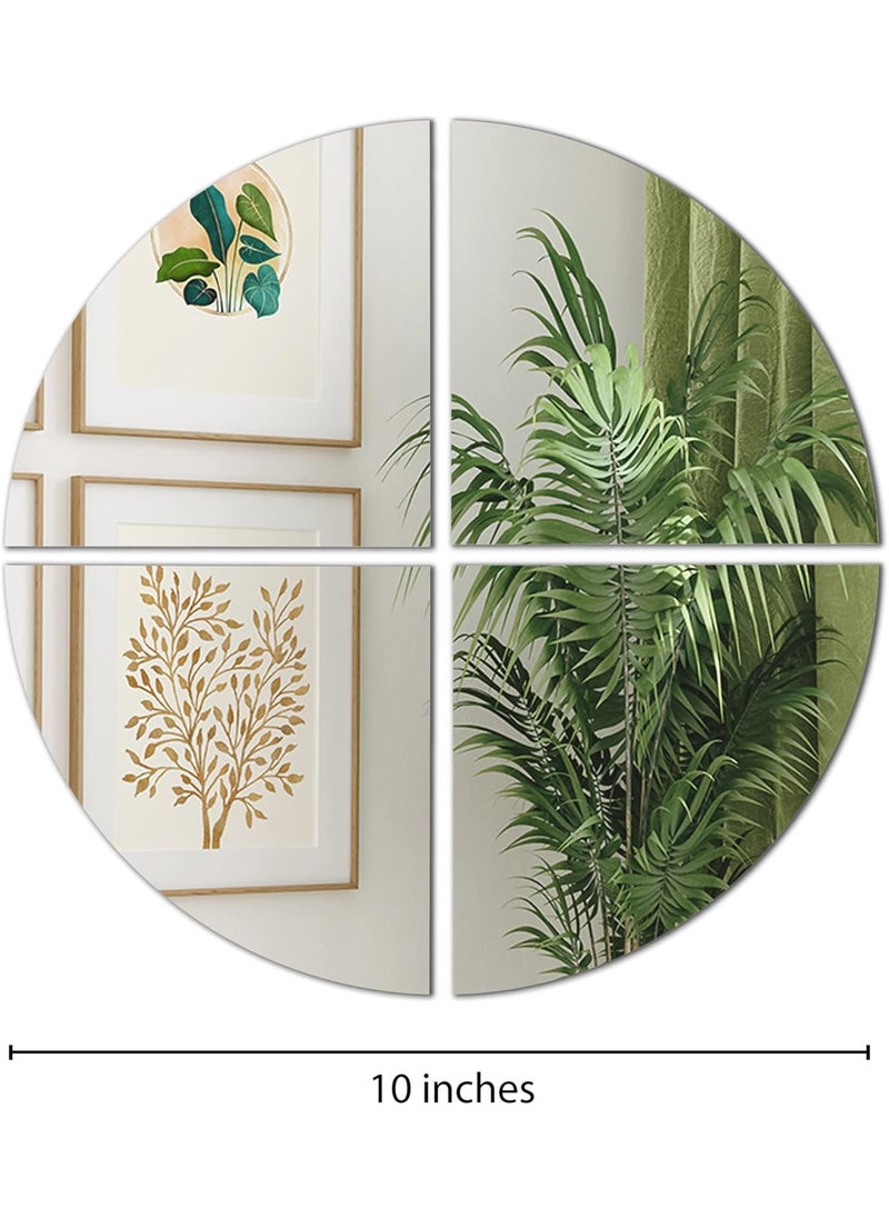 Americanflat Americanflat Adhesive Mirror Tiles  Set of 4 Quarters Circle Mirrors for Wall and Home Decor  Peel and Stick Mirrors  Modern Glass Mirror for Bathroom Bedroom Living Room  - Image 5