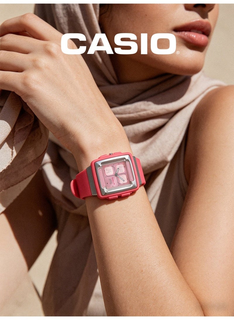 Casio BABY-G Women's Analog-Digital Watch, Silver Analog-Digital Dial, Pink Matte Resin Strap, Shock Resistant & 100M Water Resistant BG-81-4E1DR - Image 2