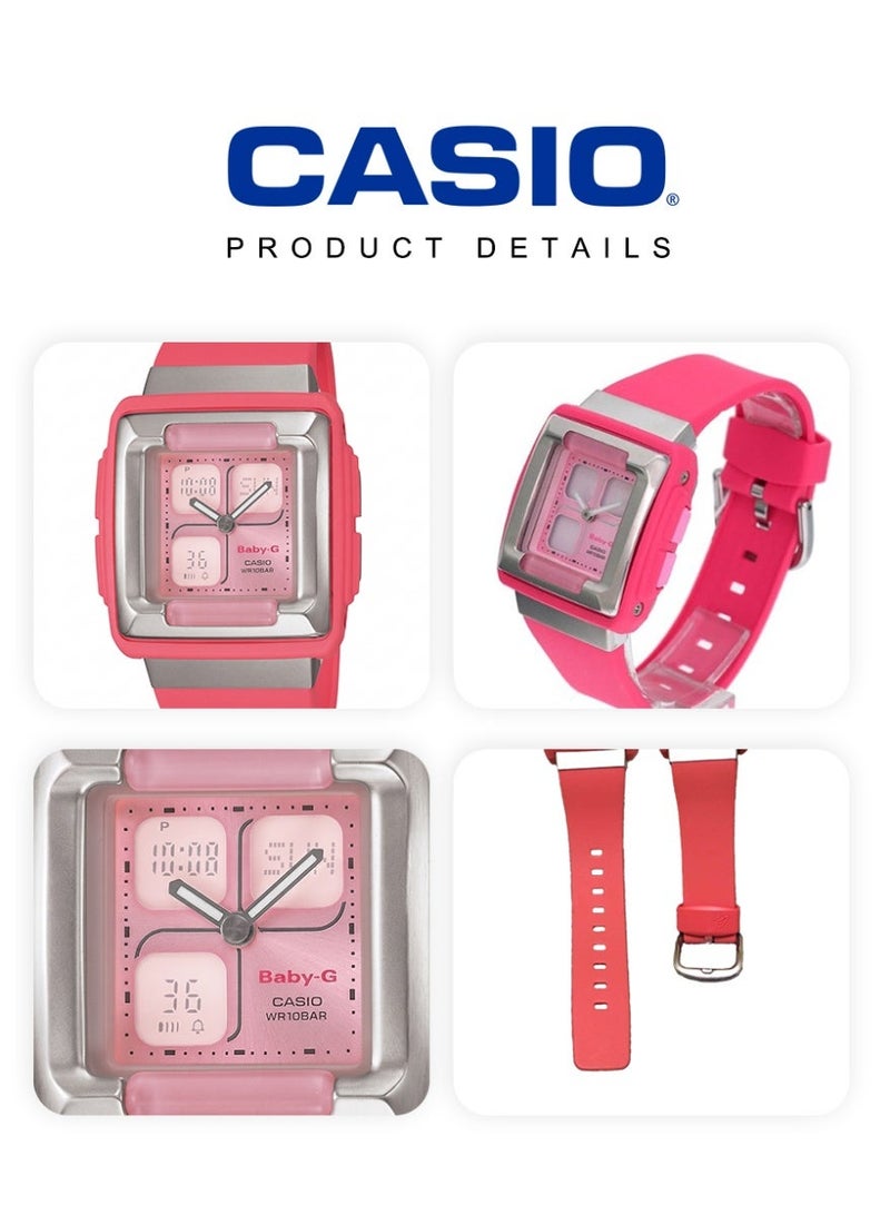 Casio BABY-G Women's Analog-Digital Watch, Silver Analog-Digital Dial, Pink Matte Resin Strap, Shock Resistant & 100M Water Resistant BG-81-4E1DR - Image 5