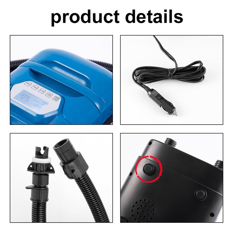 Electric Air Pump 150W 70L/min Airflow Auto-Off Function - LED Display Button Control Dual-Purpose Inflator Deflator for Outdoor Water Sports Vehicle Storage - Image 2