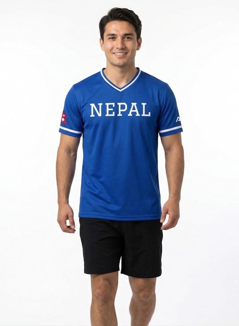 Baseball United قميص فريق نيبال الوطني للبيسبول للرجال بتصميم V-Neck - Image 3