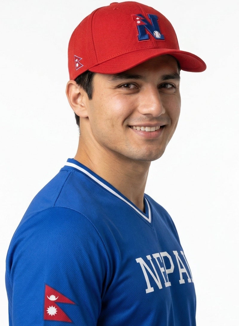Baseball United قميص فريق نيبال الوطني للبيسبول للرجال بتصميم V-Neck - Image 2