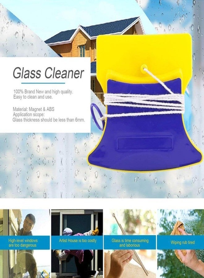 HIRVAX Magnetic Window Cleaner, Window Cleaning Tool, Magnetic Window Cleaner Double Sided, Window Double Sided Cleaner with 2 Extra Cleaning Cotton Squeegee (Multicolour, Standard) - Image 4