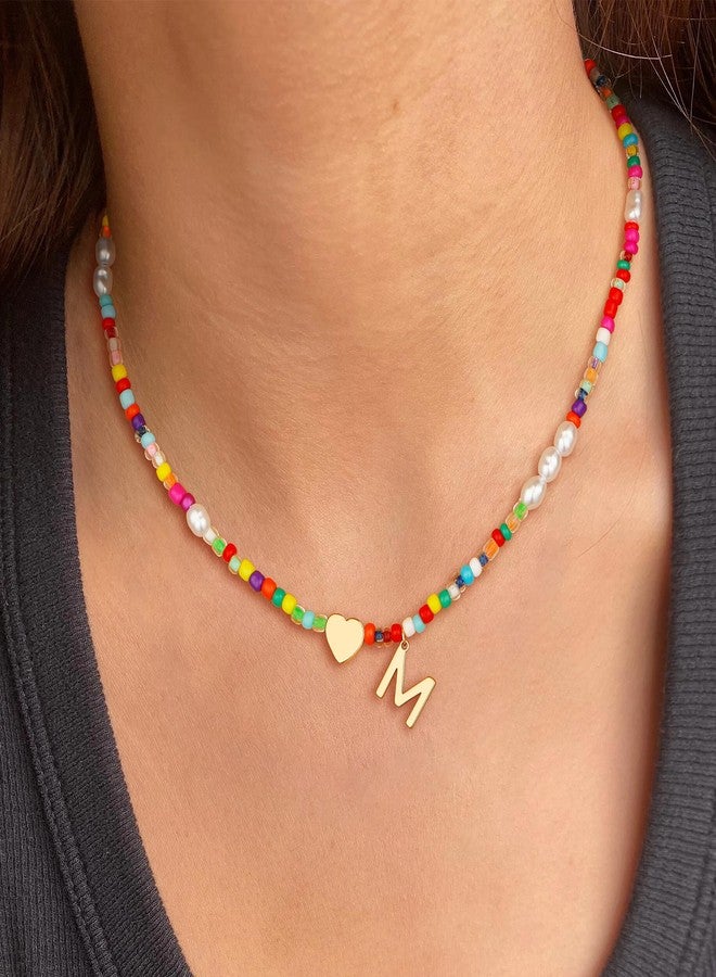 JIAOGE Teen Girl Gifts Trendy Stuff - Letter V Initial Necklace for Girls Kids Teen Gifts 8 9 10 11 12 Year Old Girl Birthday Gift for Teenage Girls Beaded Initial Necklaces for Women - Image 4