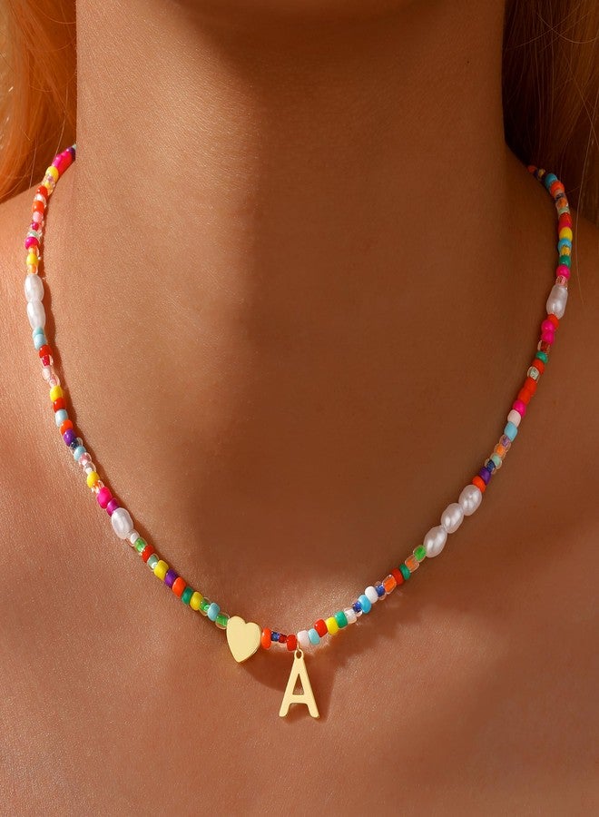 JIAOGE Teen Girl Gifts Trendy Stuff - Letter V Initial Necklace for Girls Kids Teen Gifts 8 9 10 11 12 Year Old Girl Birthday Gift for Teenage Girls Beaded Initial Necklaces for Women - Image 2