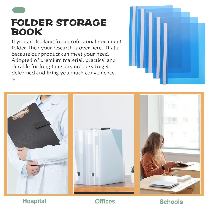 15pcs A4 Plastic File Folder Organizer Set With Cover Protector For Paper And Music Score Storage In Blue - Image 4