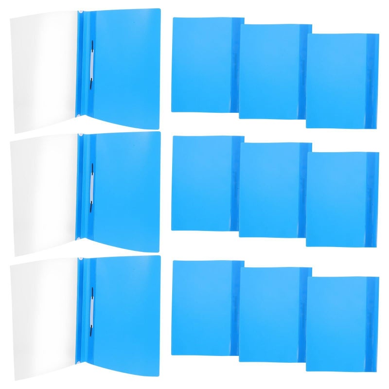 15pcs A4 Plastic File Folder Organizer Set With Cover Protector For Paper And Music Score Storage In Blue - Image 2