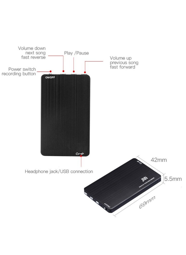 Topcore - 16GB Mini Digital Voice Activated Recorder with USB Charger, Capacity 320 Hours of HD Recording with Playback, 70 Hours Battery Time at Full Charge - Image 1