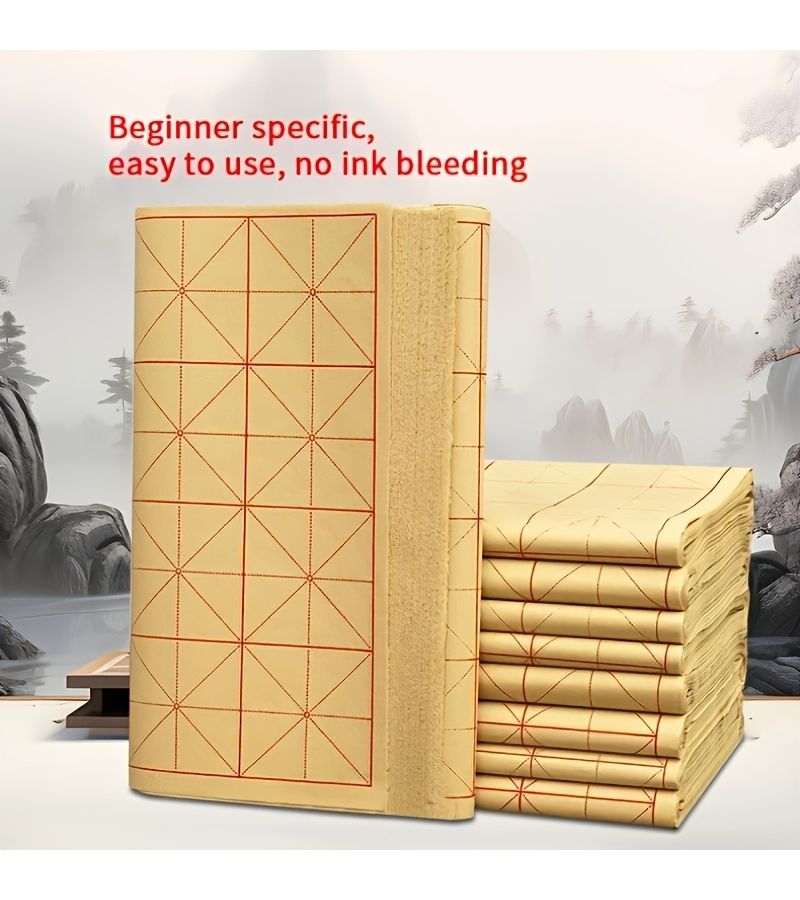 100 Sheets Lattice Rice Paper for Chinese Calligraphy Practice Art Supplies - Image 3