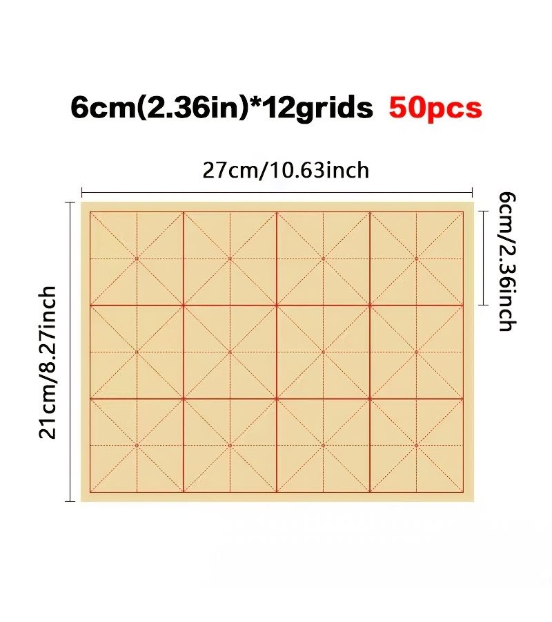 100 Sheets Lattice Rice Paper for Chinese Calligraphy Practice Art Supplies - Image 2