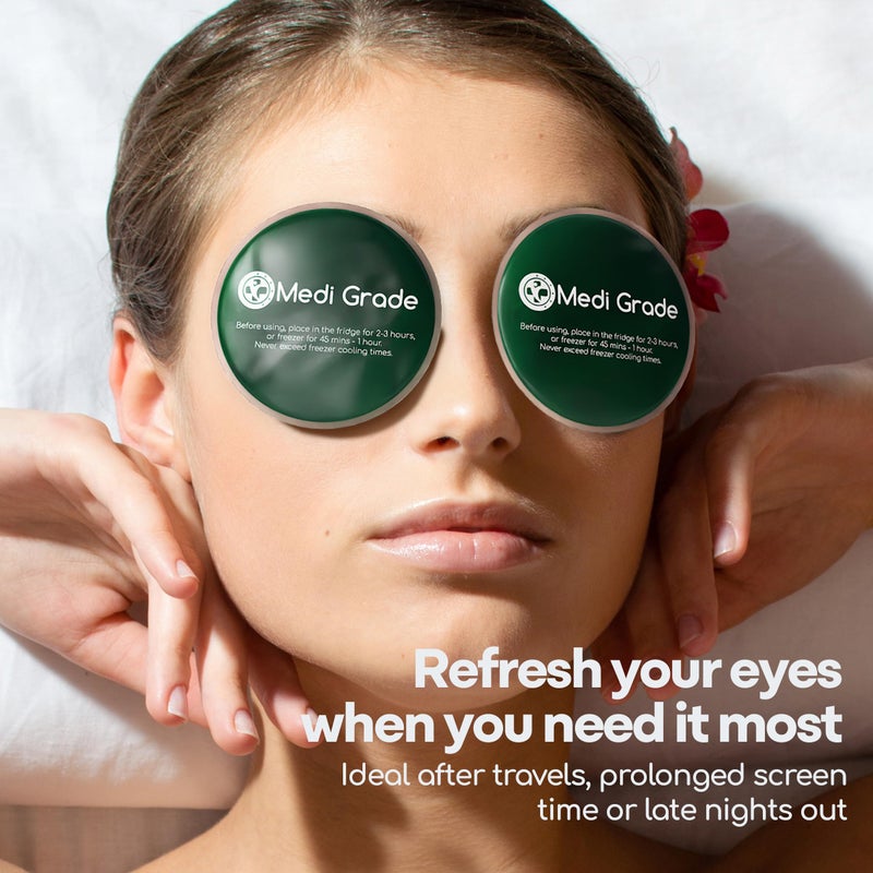 Medi Grade Cooling Eye Mask for Puffy Eyes, Allergies, Sinuses - Reusable Gel Eye Mask and Cooling Pads with Thermo-Bag for Dark Circles, Hangovers and Migraine Relief - Cold Eyemask - Image 4