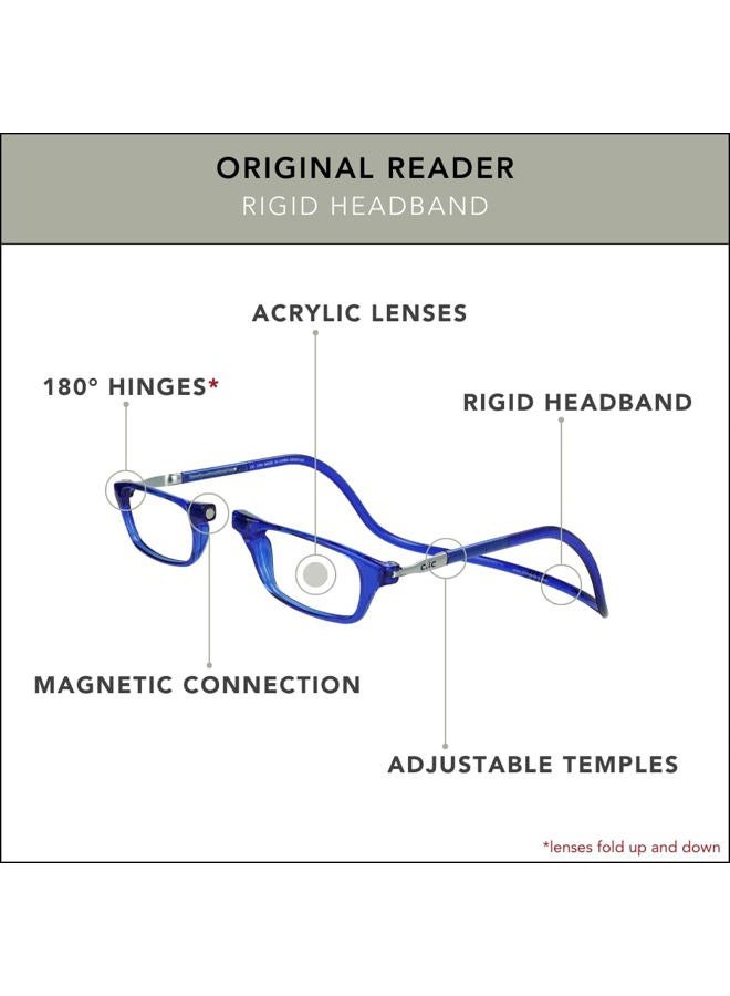clic Magnetic Reading Glasses for Men or Women, Computer Readers, Original (Blue, 2.00 Magnification)  - Image 4